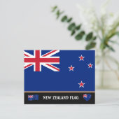 ニュージーランド国旗とジーランドの旅行、祝日/スポーツ ポストカード (スタンド正面)