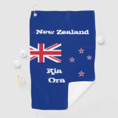 ニュージーランド国旗とニュージーランド旅行、休日/スポーツ ゴルフタオル (インサイチュ)
