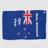 ニュージーランド国旗とニュージーランド旅行、休日/スポーツ ゴルフタオル (横)