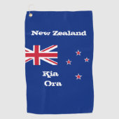 ニュージーランド国旗とニュージーランド旅行、休日/スポーツ ゴルフタオル (正面)