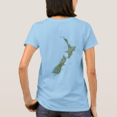 ニュージーランド国旗と地図dk Tシャツ (裏面)