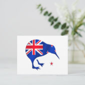 ニュージーランド国旗のサッカーフットボールのギフト ポストカード (スタンド正面)