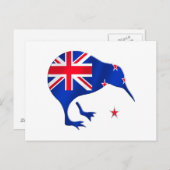 ニュージーランド国旗のサッカーフットボールのギフト ポストカード (正面/裏面)