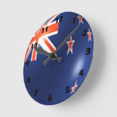 ニュージーランド国旗のデザイン ラウンド壁時計 (傾斜)