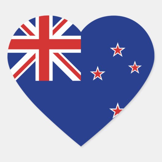 ニュージーランド国旗のハートシール ハートシール (正面)