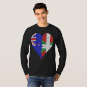 ニュージーランド国旗のハート Tシャツ (正面フル)