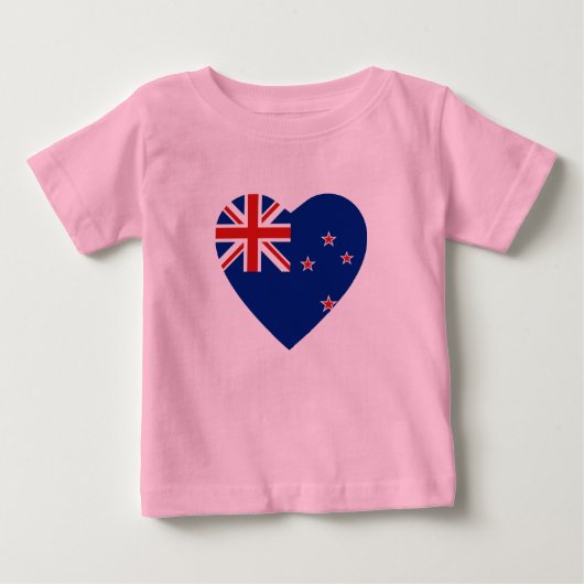 ニュージーランド国旗のハートTシャツ ベビーTシャツ (正面)