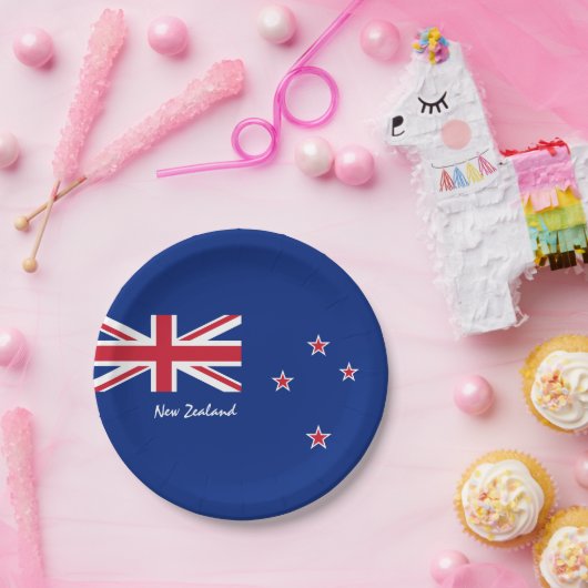 ニュージーランド国旗のプレート、パーティー、誕生日/スポーツ ペーパープレート (パーティー)