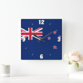 ニュージーランド国旗の愛国心 スクエア壁時計 (ホーム)