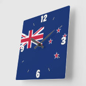 ニュージーランド国旗の愛国心 スクエア壁時計 (傾斜)