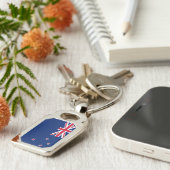 ニュージーランド国旗を持つ愛国的なキーチェーン キーホルダー (側面)