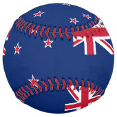 ニュージーランド国旗を持つ愛国的なソフトボール ソフトボール (裏面)