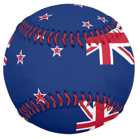 ニュージーランド国旗を持つ愛国的なソフトボール ソフトボール (正面)