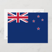 ニュージーランド国旗を掲げたはがき ポストカード (正面/裏面)