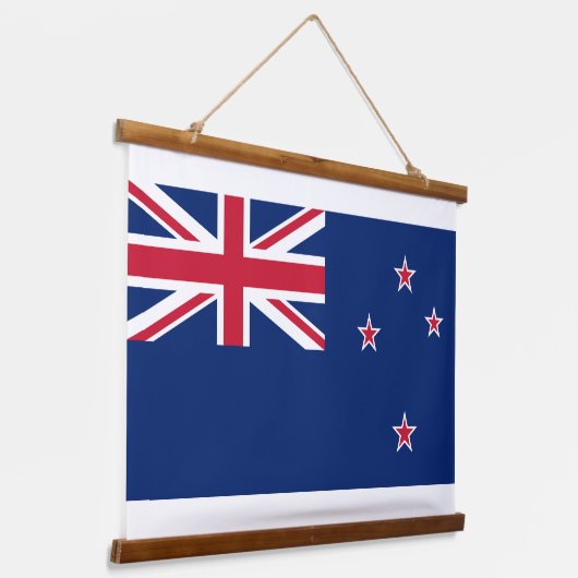 ニュージーランド国旗を掲げたウォールタペストリー 吊り下げ型タペストリー (傾斜あり)