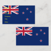ニュージーランド国旗を掲げた名刺 名刺 (正面/裏面)