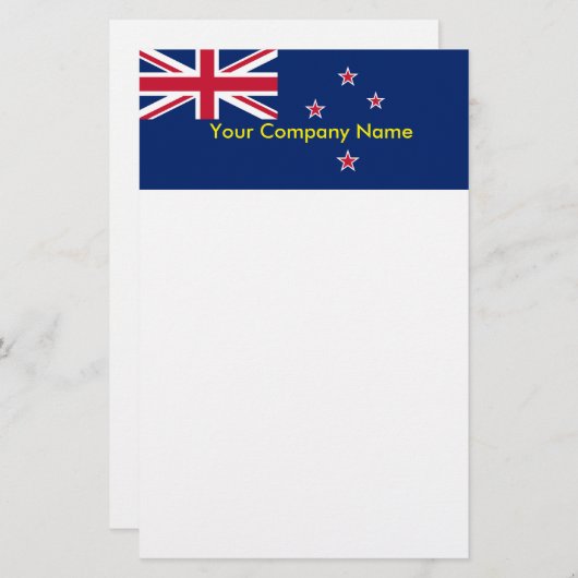 ニュージーランド国旗を掲げた文房具 便箋 (正面/裏面)