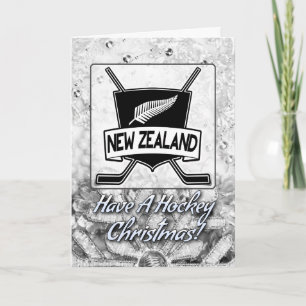 ニュージーランド国旗アイスホッケークリスマスカード シーズンカード