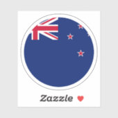 ニュージーランド国旗丸型ステッカー シール (シート)