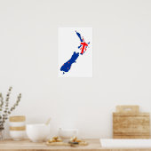 ニュージーランド国旗図図形の記号 ポスター (キッチン)