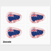 ニュージーランド国旗登山カラビナー 長方形シール (シート)