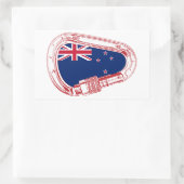 ニュージーランド国旗登山カラビナー 長方形シール (バッグ)