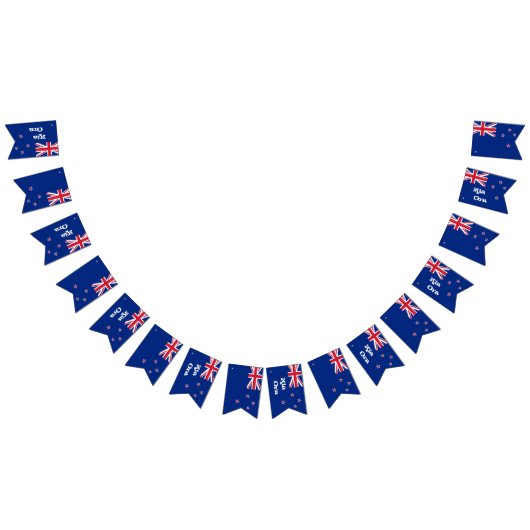 ニュージーランド国旗&キアオラパーティーバナー/結婚式 バンティングフラッグ (全)