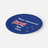 ニュージーランド国旗&キアオラ、パーティー、スポーツ/ラグビー ペーパープレート (アングル)