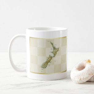 ニュージーランド国旗&地図マグカップ コーヒーマグカップ