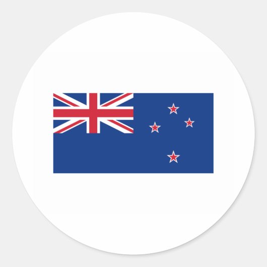 ニュージーランド国際的国旗 ラウンドシール (正面)