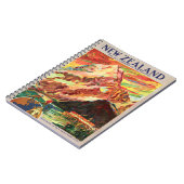 ニュージーランド山調理師ヴィンテージ旅行ポスター ノートブック (左側)