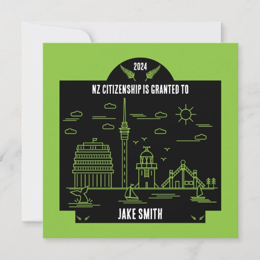 ニュージーランド市民権お祝いギフト カード (正面)