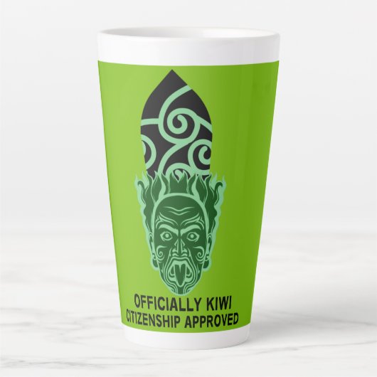 ニュージーランド市民権ギフト |新しい市民 | Kiwi カフェラテマグ (正面)