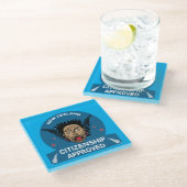 ニュージーランド市民権ギフト |新しい市民 | Kiwi ガラスコースター (アングル)