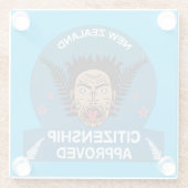 ニュージーランド市民権ギフト |新しい市民 | Kiwi ガラスコースター (裏面)