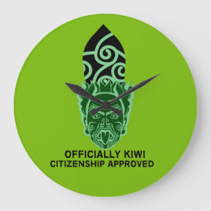 ニュージーランド市民権ギフト  新しい市民   Kiwi ラージ壁時計