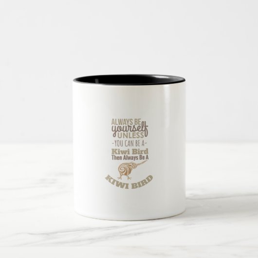 ニュージーランド常に自分自身であるキウイ鳥ギフトアイディア ツートーンマグカップ (中央)