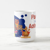 ニュージーランド文化ネコのアート「Paws of Aotearoa」 コーヒーマグカップ (中央)