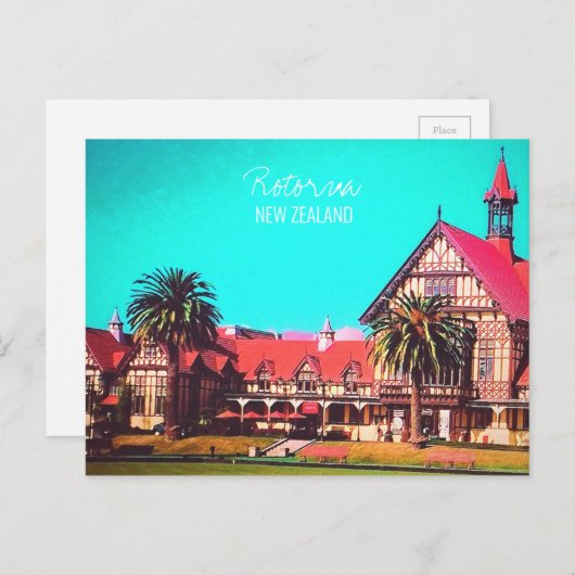 ニュージーランド旅行ロトルア美術館 ポストカード (正面/裏面)