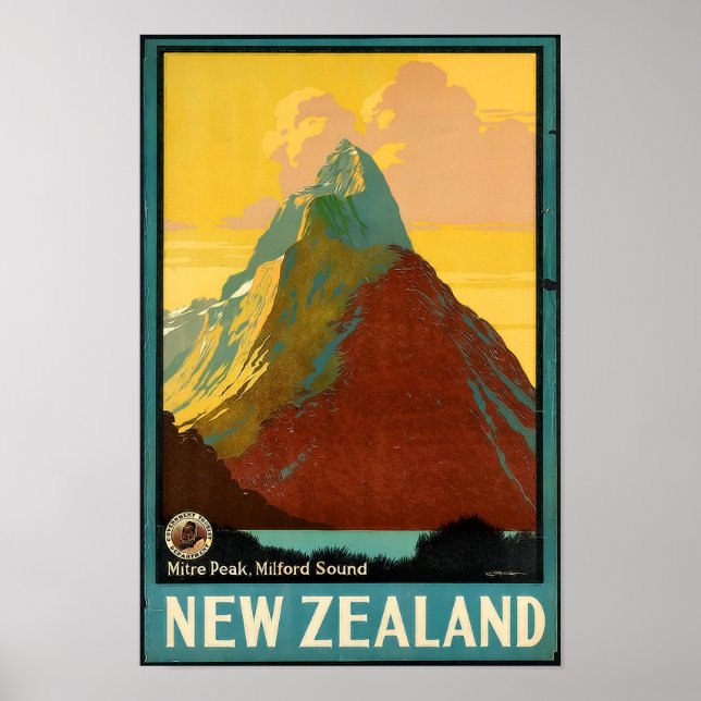 ニュージーランド旅行ヴィンテージのポスター ポスター (正面)