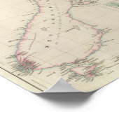 ニュージーランド植民地の地図 ポスター (角)