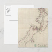 ニュージーランド植民地の地図 ポストカード (正面/裏面)