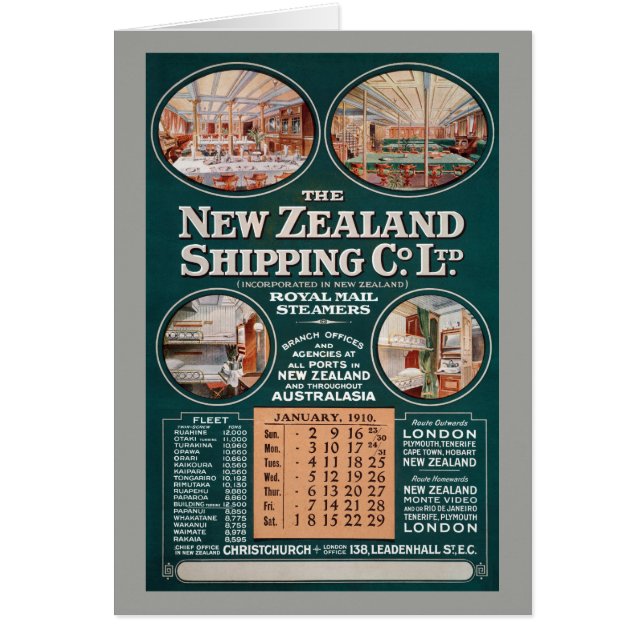 ニュージーランド海運株式会社ヴィンテージポスター (正面)