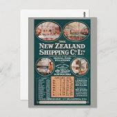 ニュージーランド海運株式会社ヴィンテージポスター ポストカード (正面/裏面)