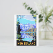 ニュージーランド湖マセソンヴィンテージ旅行ポスター ポストカード (スタンド正面)