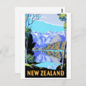 ニュージーランド湖マセソンヴィンテージ旅行ポスター ポストカード (正面/裏面)