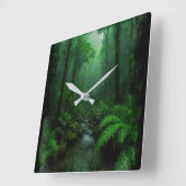 ニュージーランド熱帯雨林 スクエア壁時計 (傾斜)
