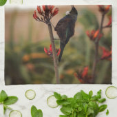 ニュージーランド産の亜麻のブッシュにトイ鳥 キッチンタオル (折り畳み)