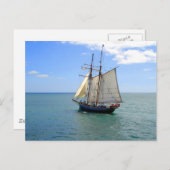 ニュージーランド諸島湾の背の高い船 ポストカード (正面/裏面)