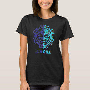 ニュージーランド起亜ORA青い文化のシンボルHaka Maori Tシャツ